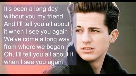 lyrics see you again|see you again lyrics charlie puth.